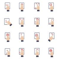 Hand Touching Screen Flat Icons vector