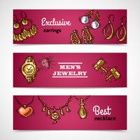 Conjunto de Banners de joyería vector