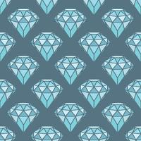 Seamless pattern of geometric blue diamonds on grey background. Trendy hipster crystals design. vector