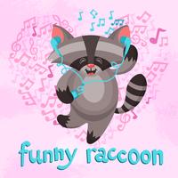 Funny Raccoon Poster vector