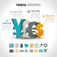 Conjunto infográfico financiero vector