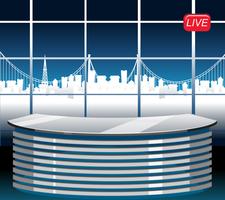 A modern news studio background vector