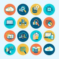 Database Analytics Icons Flat vector