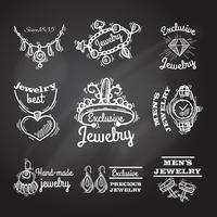 Jewelry Chalkboard Emblems vector