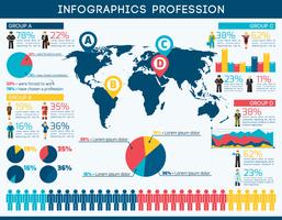 Conjunto infográfico de profesión vector