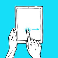 Hand hold tablet vector