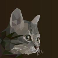 Cat low poly design. Triangle vector logo illustration of animal for use as a print on t-shirt and poster.