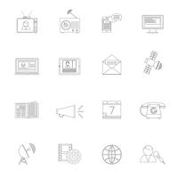 Conjunto de iconos de los medios de comunicación conjunto vector