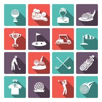 Conjunto de iconos de golf vector