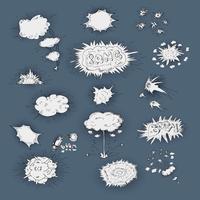 Explosions icons dodle set vector