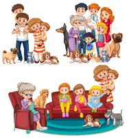 A set of big family vector