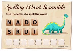 Spelling word scrable game with word dinosaur vector
