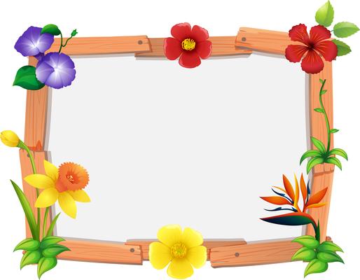 Frame template with many flowers