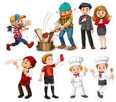 Set of people with different job vector