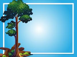 Frame template with green tree vector