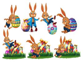 Easter Eggs and Funny Bunny vector