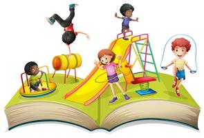 Children playing in playground vector