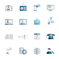 Media icons flat set vector