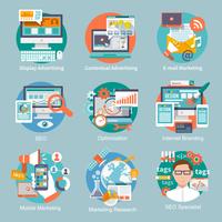 Seo Internet Marketing Flat Icon vector