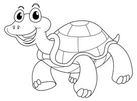 Animal outline for cute turtle vector