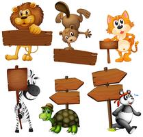 Animals with signboards vector