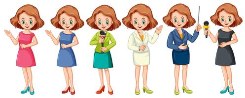 Girl present professional character vector