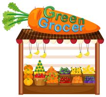 Tienda de frutas y verduras orgánicas. vector