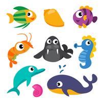 ocean animals collection design vector
