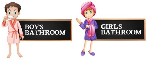 Bathroom sign for boy and girl vector