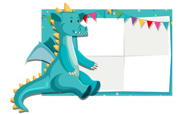 A dinosaur on paper border