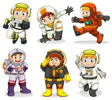 Set of astronaut character vector
