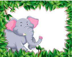 Elephant in nature frame vector