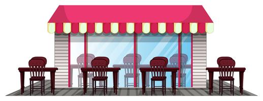 Restaurant design with outdoor dining area vector