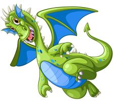 Green dragon on white background vector