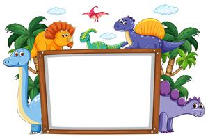 A dinosaur whiteboard template vector