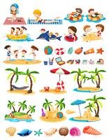 Set of beach theme  vector