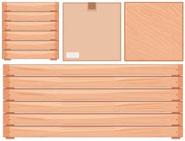 Set of pieces of wood vector