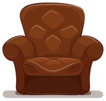Brown armchair on white background vector