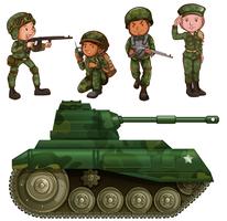 A group of soldiers vector