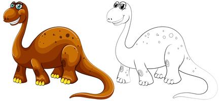 Esquema animal para dinosaurio de cuello largo. vector