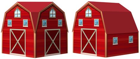 Red barn in 3D design vector