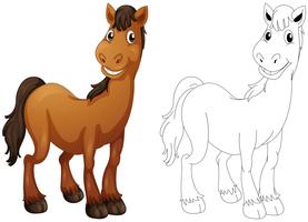 Doodle animal para caballo vector
