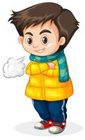 Cold kid white background vector