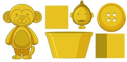 Conjunto de objeto elemento amarillo vector