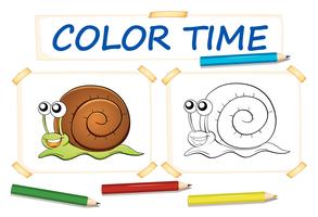 Coloring template with cute snail