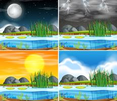 Set of nature landscape vector