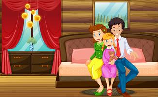 Family members in bedroom vector