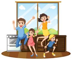 Family happy at home vector