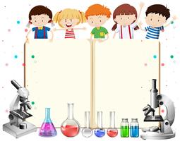 Children and science equipments vector