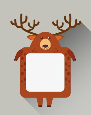 Frame design with cute deer shape